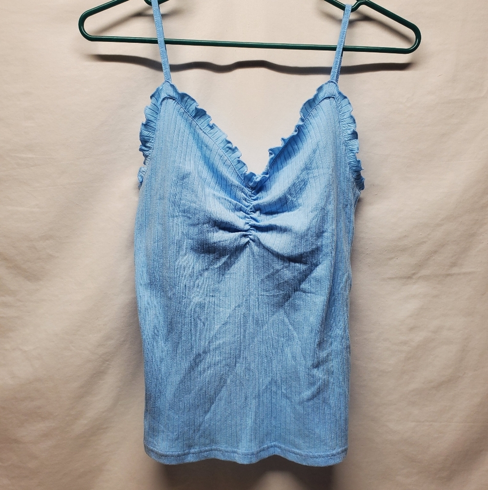 Nwot Y2k Baby Blue Ruffled Tank Cami